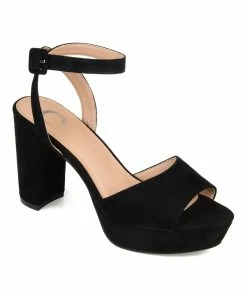 Journee Collection | Black Open-Toe Nairri Pump - Women