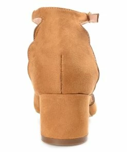 Journee Collection | Cognac Scalloped Edna Pump - Women 10 Journee Collection | Cognac Scalloped Edna Pump - Women -High heel Store zu111149570 alt 3 tm1673549081