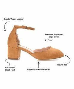 Journee Collection | Cognac Scalloped Edna Pump - Women 11 Journee Collection | Cognac Scalloped Edna Pump - Women -High heel Store zu111149570 alt 4 tm1673549081