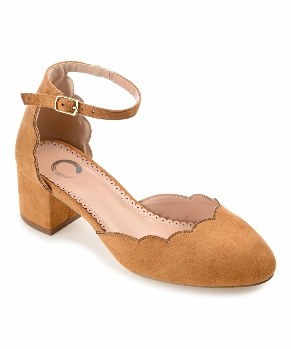 Journee Collection | Cognac Scalloped Edna Pump - Women 3 Journee Collection | Cognac Scalloped Edna Pump - Women