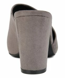 Journee Collection | Gray Curved Allea Mule - Women -High heel Store zu111149571 alt 2 tm1673549081