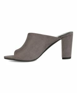 Journee Collection | Gray Curved Allea Mule - Women -High heel Store zu111149571 alt 3 tm1673549081