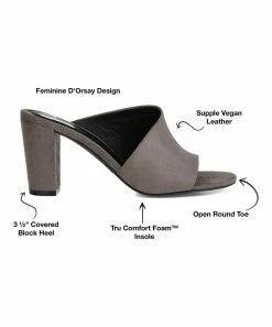 Journee Collection | Gray Curved Allea Mule - Women -High heel Store zu111149571 alt 4 tm1673549081