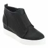Journee Collection | Black Pinhole Clara Wedge Sneaker - Women -High heel Store zu111149573 main tm1673549081