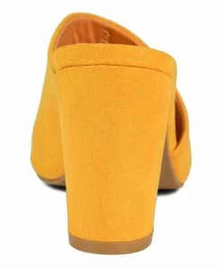 Journee Collection | Mustard Curved Allea Mule - Women -High heel Store zu111149576 alt 2 tm1673549081