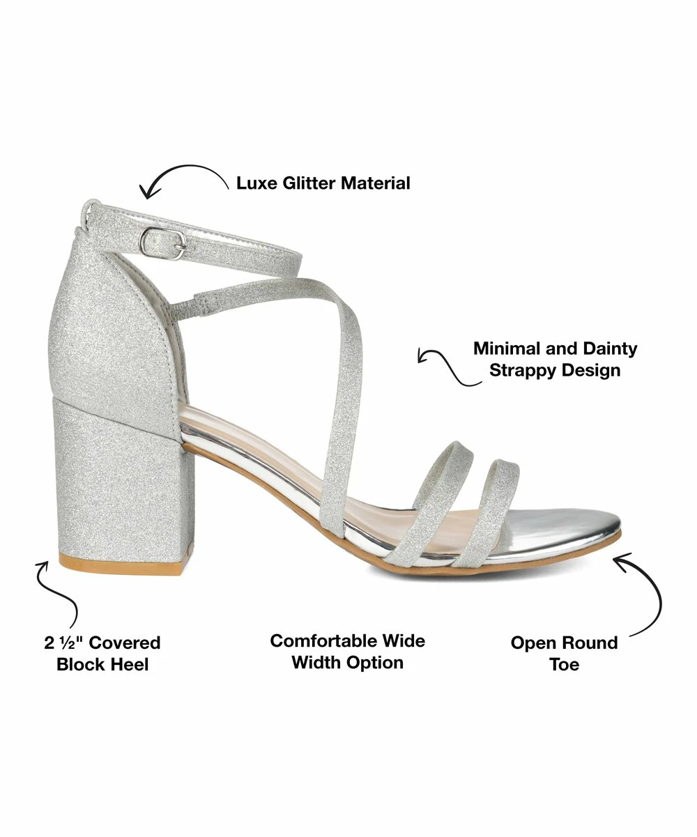 Journee Collection | Silvertone Shimmer Strappy Bella Sandal - Women 4 Journee Collection | Silvertone Shimmer Strappy Bella Sandal - Women - Image 2