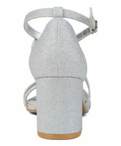 Journee Collection | Silvertone Shimmer Strappy Bella Sandal - Women 10 Journee Collection | Silvertone Shimmer Strappy Bella Sandal - Women -High heel Store zu111149578 alt 3 tm1673549081