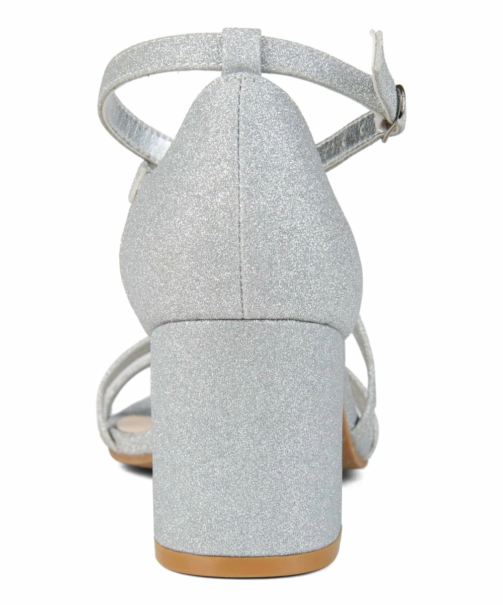 Journee Collection | Silvertone Shimmer Strappy Bella Sandal - Women 6 Journee Collection | Silvertone Shimmer Strappy Bella Sandal - Women - Image 4