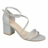 Journee Collection | Silvertone Shimmer Strappy Bella Sandal - Women -High heel Store zu111149578 main tm1673549081