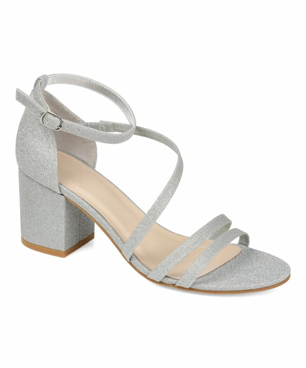 Journee Collection | Silvertone Shimmer Strappy Bella Sandal - Women 3 Journee Collection | Silvertone Shimmer Strappy Bella Sandal - Women
