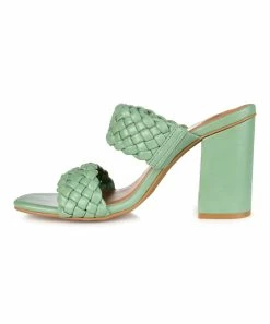 Journee Collection | Green Braided-Strap Melissa Sandal - Women -High heel Store zu111149595 alt 1 tm1673549081