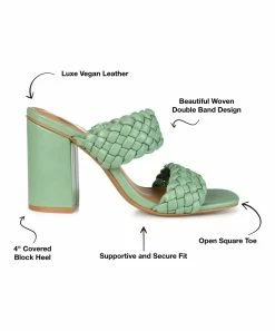 Journee Collection | Green Braided-Strap Melissa Sandal - Women -High heel Store zu111149595 alt 4 tm1673549081