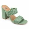 Journee Collection | Green Braided-Strap Melissa Sandal - Women -High heel Store zu111149595 main tm1673549081