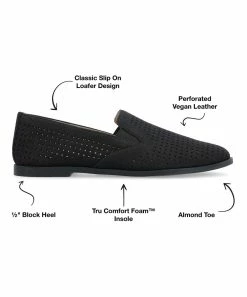 Journee Collection | Black Perforated Lucie Ballet Flat - Women -High heel Store zu111149596 alt 2 tm1669925820