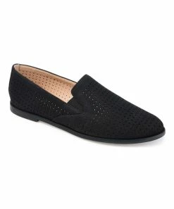 Journee Collection | Black Perforated Lucie Ballet Flat - Women