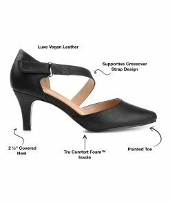 Journee Collection | Black Crossed-Strap Tillis Pump - Women -High heel Store zu111149615 alt 2 tm1673549081