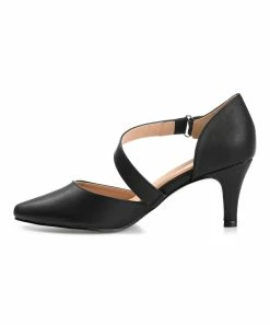 Journee Collection | Black Crossed-Strap Tillis Pump - Women -High heel Store zu111149615 alt 3 tm1673549081