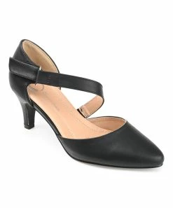 Journee Collection | Black Crossed-Strap Tillis Pump - Women