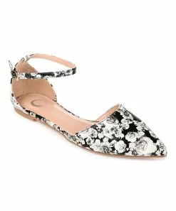 Journee Collection | Black & White Floral Reba Ballet Flat - Women