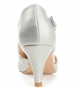 Journee Collection | Silvertone Crossed-Strap Tillis Pump - Women -High heel Store zu111149668 alt 2 tm1673549081