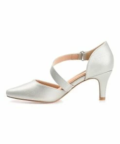 Journee Collection | Silvertone Crossed-Strap Tillis Pump - Women -High heel Store zu111149668 alt 3 tm1673549274