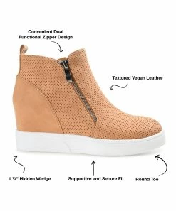 Journee Collection | Tan Pennelope Wedge Sneaker - Women -High heel Store zu111149672 alt 4 tm1673549274