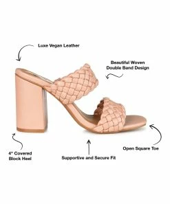 Journee Collection | Blush Braided-Strap Melissa Sandal - Women -High heel Store zu111149689 alt 3 tm1673549274