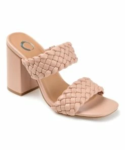 Journee Collection | Blush Braided-Strap Melissa Sandal - Women