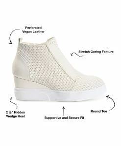 Journee Collection | Bone Pinhole Clara Wedge Sneaker - Women -High heel Store zu111149693 alt 4 tm1673549274