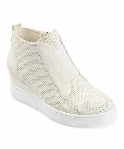 Journee Collection | Bone Pinhole Clara Wedge Sneaker - Women