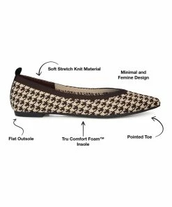 Journee Collection | Brown & Cream Houndstooth Karise Ballet Flat - Women -High heel Store zu111149708 alt 3 tm1669926507