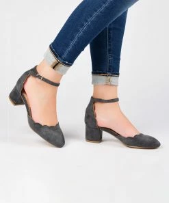 Journee Collection | Navy Scalloped Edna Pump - Women -High heel Store zu111149709 alt 2 tm1673549274