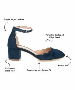 Journee Collection | Navy Scalloped Edna Pump - Women -High heel Store zu111149709 alt 3 tm1673549274