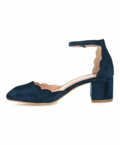 Journee Collection | Navy Scalloped Edna Pump - Women -High heel Store zu111149709 alt 4 tm1673549274