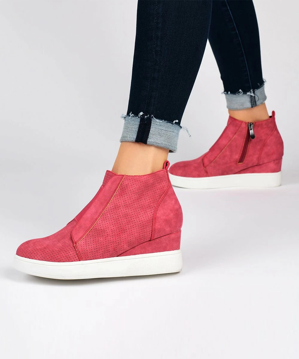 Journee Collection | Gray Pinhole Clara Wedge Sneaker - Women 4 Journee Collection | Gray Pinhole Clara Wedge Sneaker - Women - Image 2