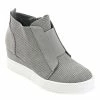 Journee Collection | Gray Pinhole Clara Wedge Sneaker - Women -High heel Store zu111149710 main tm1673549274