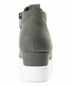 Journee Collection | Olive Pinhole Clara Wedge Sneaker - Women -High heel Store zu111149711 alt 3 tm1673549274