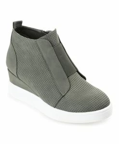 Journee Collection | Olive Pinhole Clara Wedge Sneaker - Women