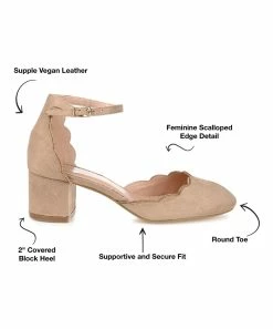 Journee Collection | Taupe Scalloped Edna Pump - Women -High heel Store zu111149779 alt 4 tm1673549274