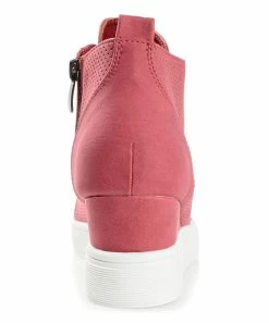Journee Collection | Pink Pinhole Clara Wedge Sneaker - Women -High heel Store zu111149799 alt 4 tm1673549274