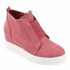 Journee Collection | Pink Pinhole Clara Wedge Sneaker - Women -High heel Store zu111149799 main tm1673549274