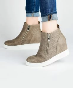 Journee Collection | Blue Pennelope Wedge Sneaker - Women -High heel Store zu111149827 alt 2 tm1673549274