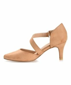 Journee Collection | Tan Crossed-Strap Tillis Pump - Women 9 Journee Collection | Tan Crossed-Strap Tillis Pump - Women -High heel Store zu111149844 alt 2 tm1673549274