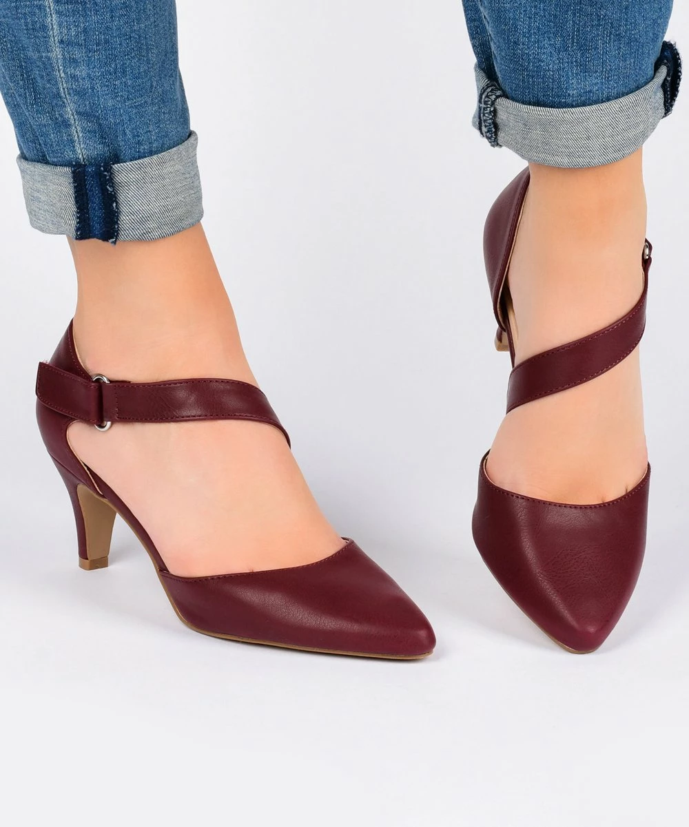 Journee Collection | Tan Crossed-Strap Tillis Pump - Women 6 Journee Collection | Tan Crossed-Strap Tillis Pump - Women - Image 4