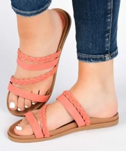 Journee Collection | Blue Braided-Strap Colette Sandal - Women -High heel Store zu111149861 alt 2 tm1673549769