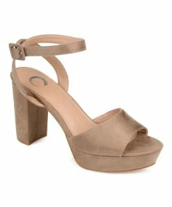 Journee Collection | Taupe Open-Toe Nairri Pump - Women