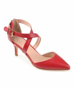 Journee Collection | Red Crisscross-Strap Riva Pump - Women
