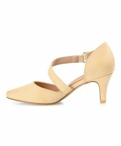 Journee Collection | Beige Crossed-Strap Tillis Pump - Women -High heel Store zu111150035 alt 3 tm1673549769