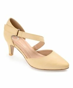Journee Collection | Beige Crossed-Strap Tillis Pump - Women