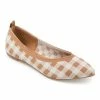 Journee Collection | Light Brown & White Gingham Tayleen Ballet Flat - Women -High heel Store zu111150181 main tm1669926838